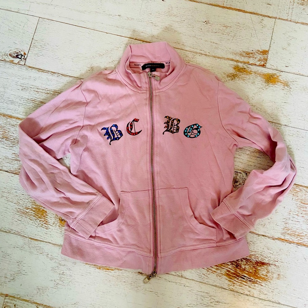 bcbg maxazria girls pink sweatshirt free with a purchase!!